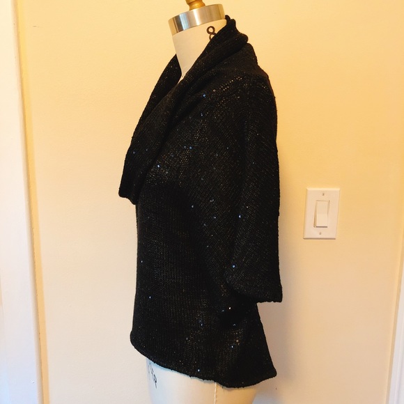 Arden B Sequined Sweater with Mesh Back Top - Picture 2 of 4